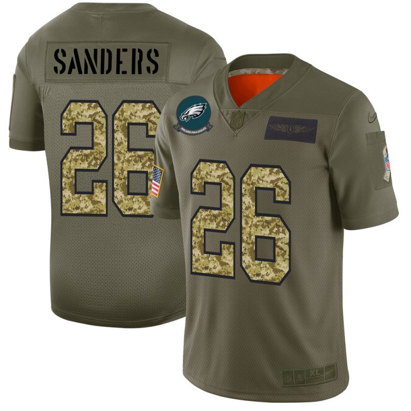 Men's Philadelphia Eagles #26 Miles Sanders 2019 Olive/Camo Salute To Service Limited Stitched NFL Jersey